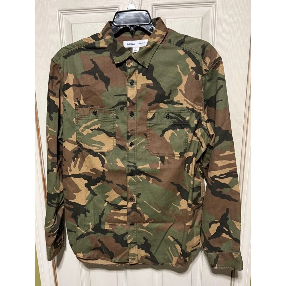 Old Navy Camo Workwear Shirt Mens XL Heavy Cotton Button Up